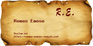 Remes Emese névjegykártya